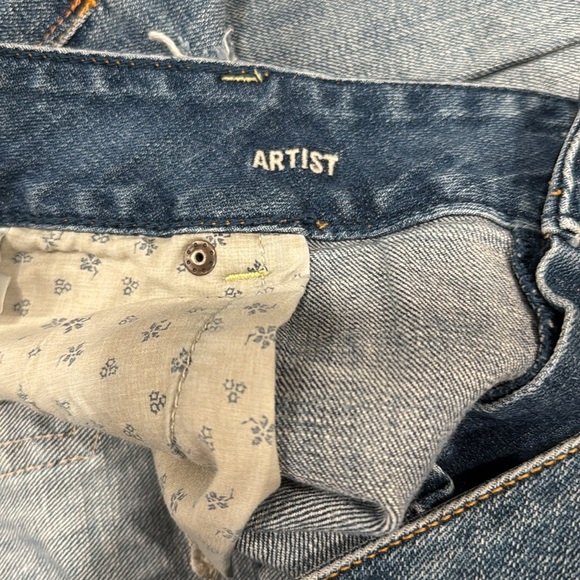 American Eagle Jeans Women Size 16 Artist Crop Faded Out Stretch Ripped Holes - Picture 4 of 7